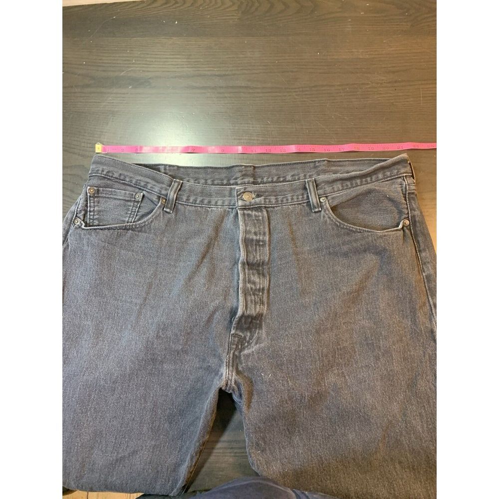 Levis 501xx Black Button Fly Jeans Mens Size 46x32 (44x28) Black‎ Patch Straight - Picture 10 of 13